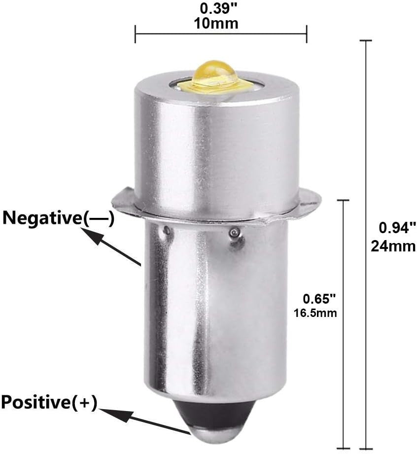 LED Bulbs for Maglite Flashlights 3V Replacement 3W High Brightness