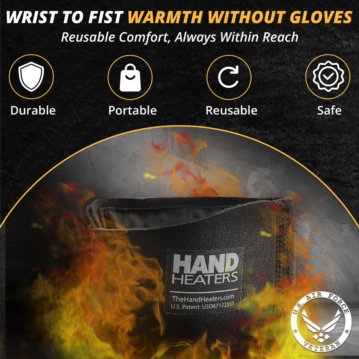 Hand Heaters Wristbands - Long-Lasting 8+ Hour Warmth with Flexible Hand Warmers