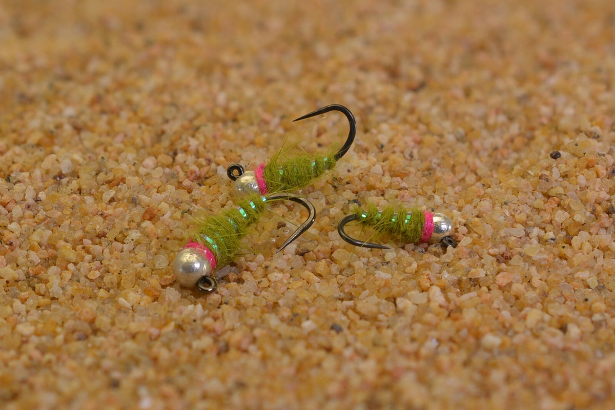 Euro Nymph Fly Jig Head with Tungsten Bead - Barbless Hanak Hook - All Sizes