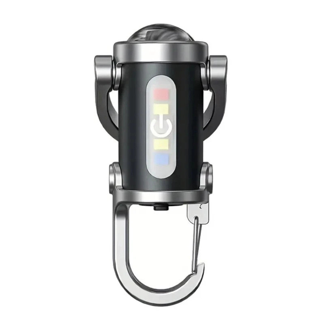 Mini Rechargeable LED Keychain Flashlight with COB Light for Camping Outdoor Use