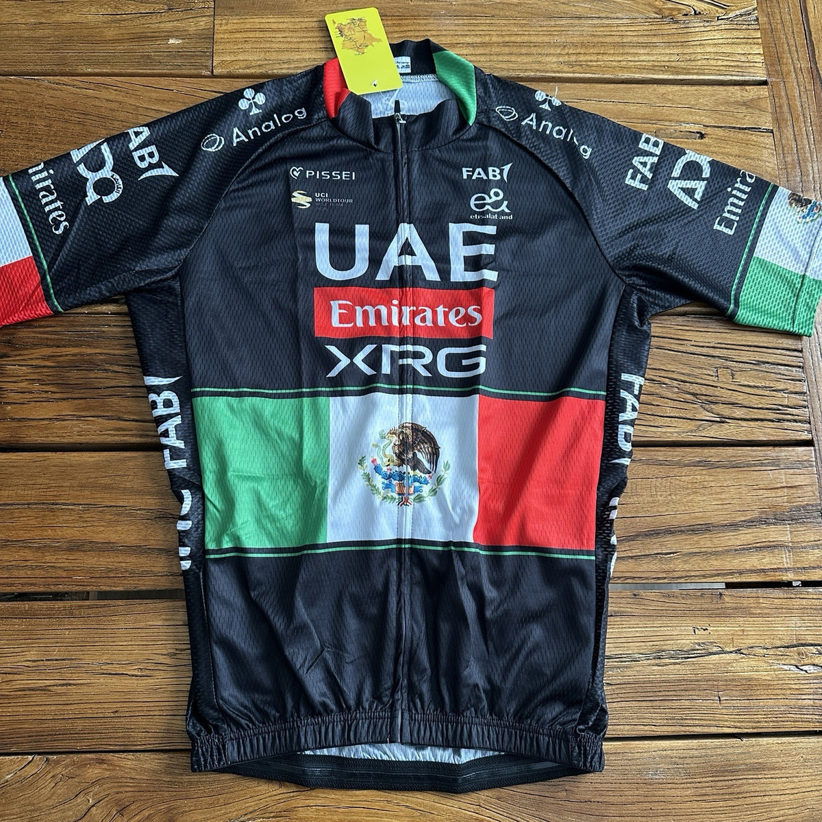 Men's Cycling Jersey with Quick-Dry Polyester, 3 Back Pockets, Full Zipper - Large 38"