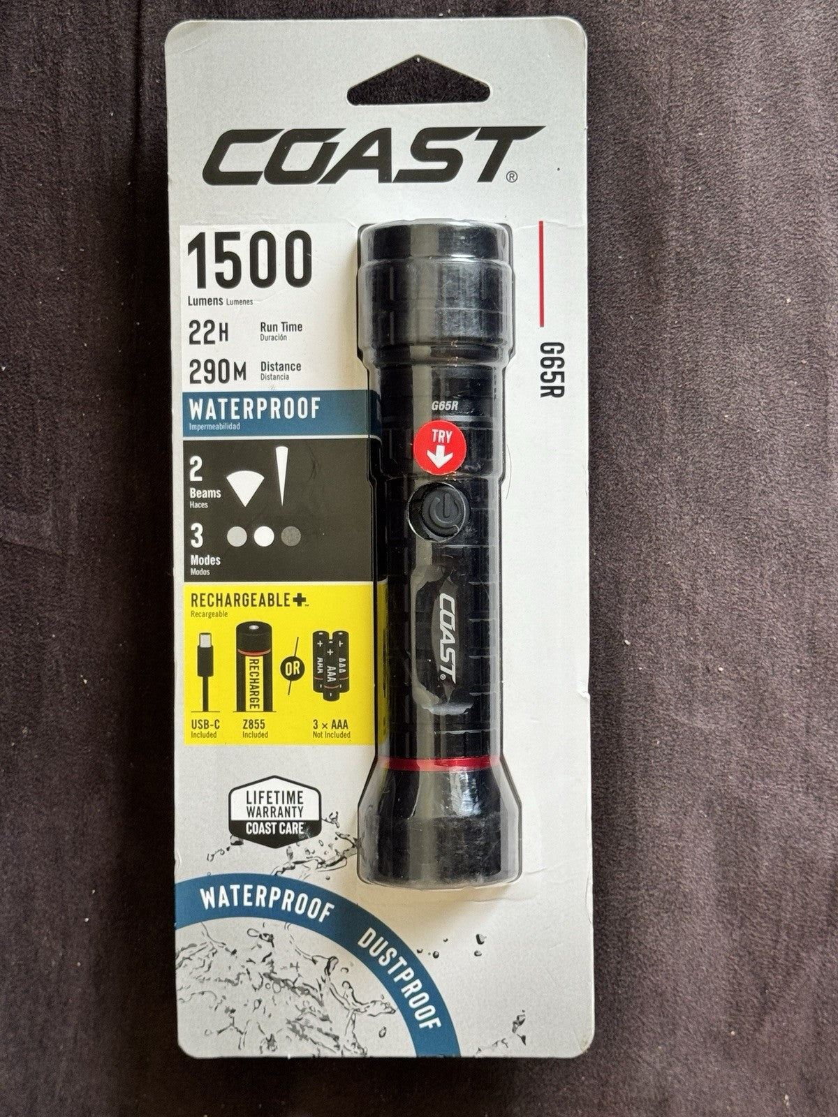 Waterproof Rechargeable LED Flashlight 1500 Lumens for Outdoors & Emergency