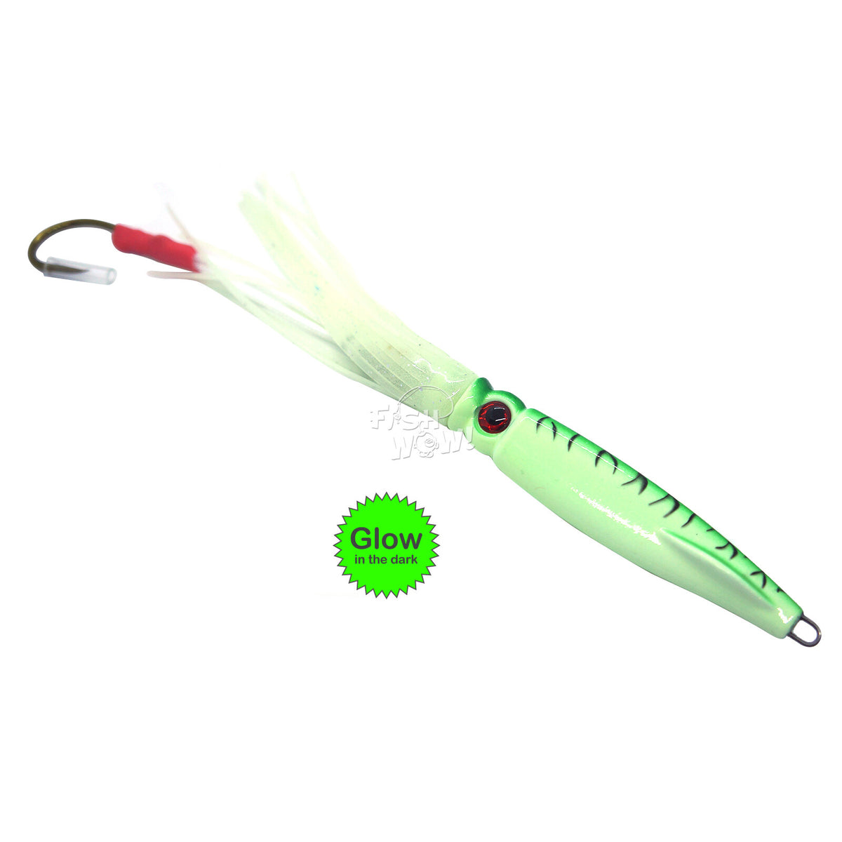 Saltwater 3D Swim Squid Jig with Glow in the Dark 100g Fishing Lure