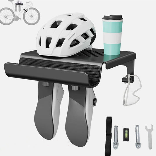 Wall Mount Bike Rack with Shelf Hooks - Space-Saving Bicycle Storage for Garage