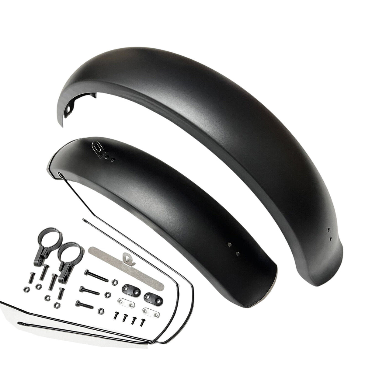 26 Inch Fat Tire Bike Fenders - Matte Black Wide Mudguards for E-Bikes