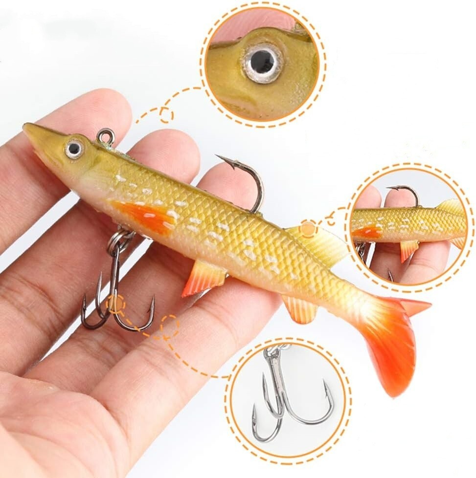 10Pcs Soft Fishing Lures Kit - Artificial Swimbaits for Bass Pike Trout