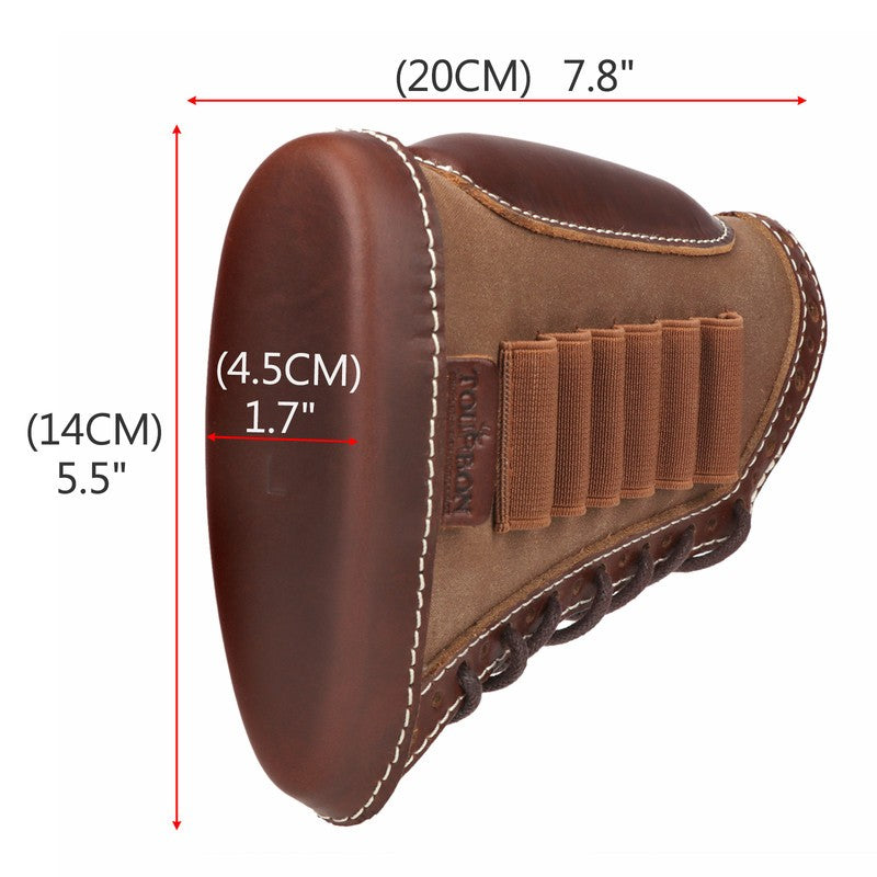 Canvas Leather Cheek Rest for Rifle Stocks with Slots and Recoil Pad