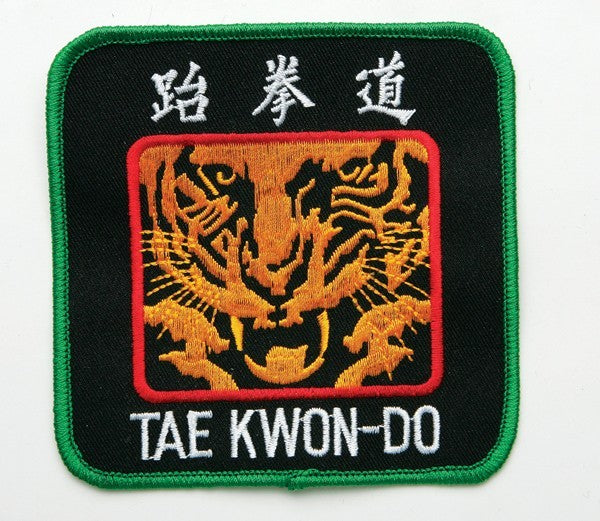 Martial Arts Patch 4 Inch Taekwondo Tiger Embroidered Sew-On or Heat-Backed