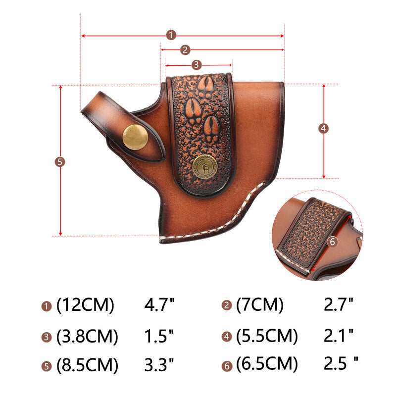 Leather Gun Holster for Revolvers and Handguns - Tactical Concealed Carry