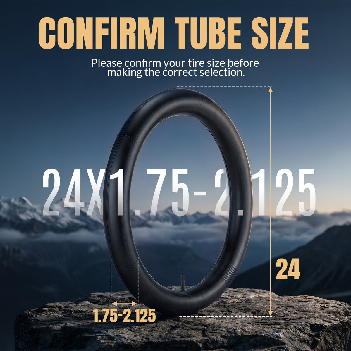 2 Pack 24x1.75-2.125 Bike Inner Tubes with Schrader Valve for City & Commuter Bikes