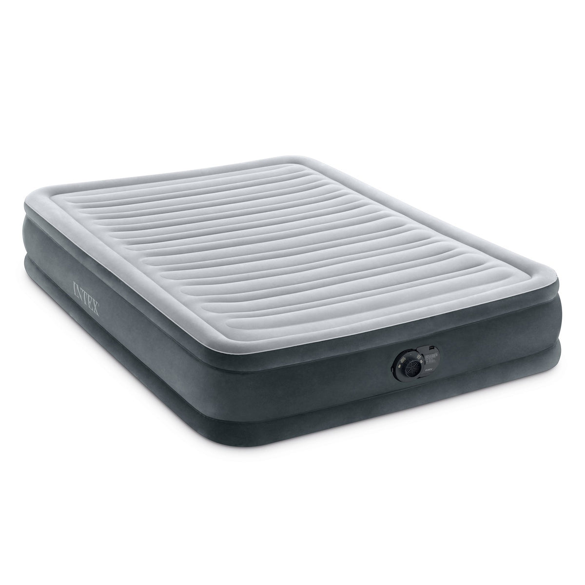 Full-Size Deluxe Air Mattress with Built-In Pump - Intex Comfort Dura-Beam Plush