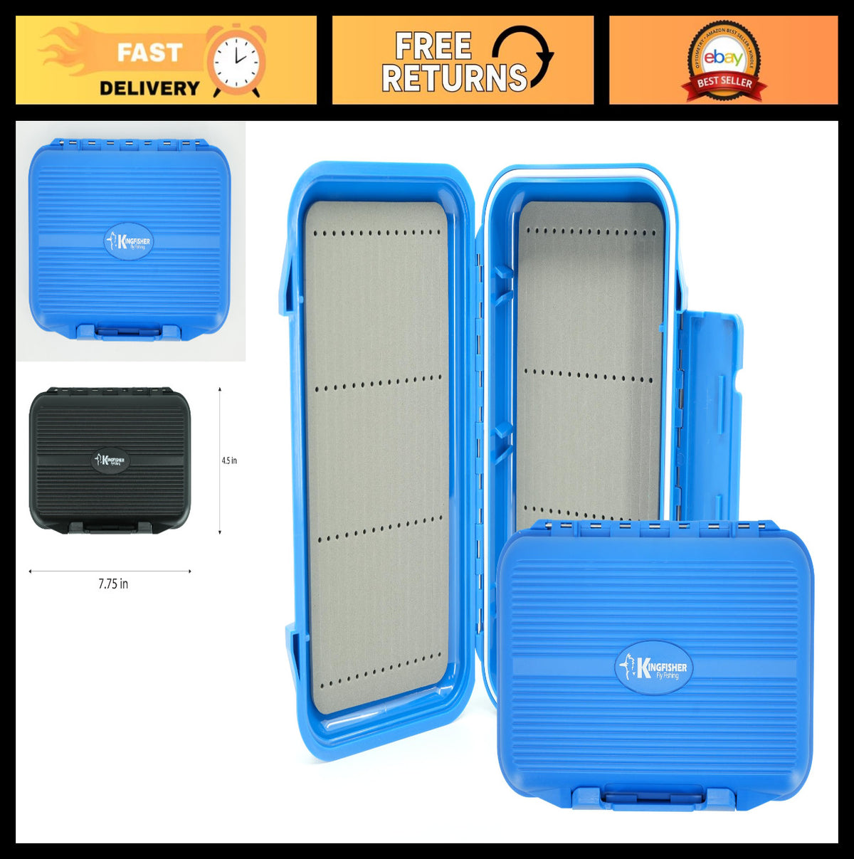 Waterproof Fly Box for Streamers & Saltwater Flies - Fishing Tackle Storage
