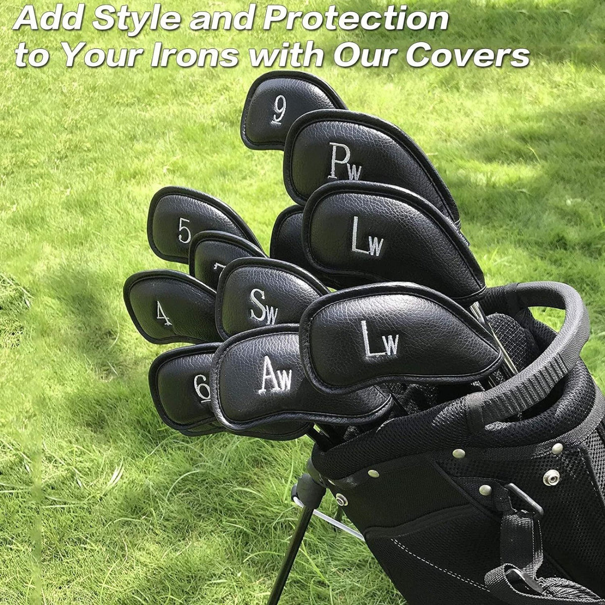 Golf Iron & Wedge Head Covers 12 Pack with Embroidered Labels - Fits Most Clubs