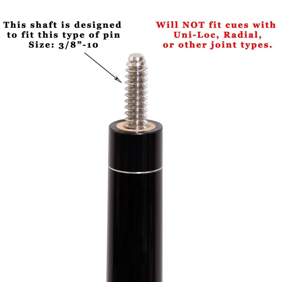 Maple Shaft for McDermott 3/8-10 Joint Cue, 12.5 mm Tip, 29" Length