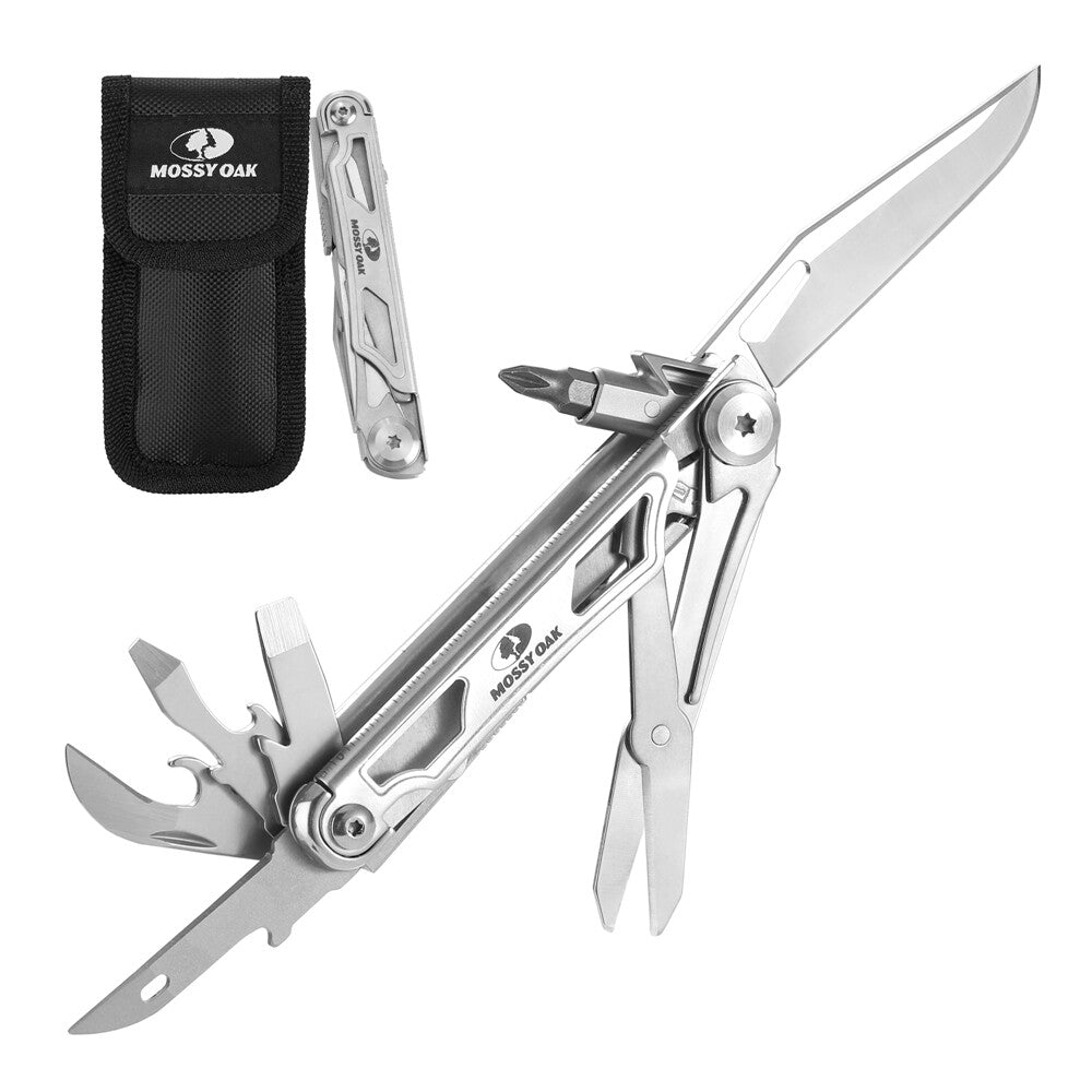 12-in-1 Multitool Pocket Knife Stainless Steel Outdoor Survival Tool