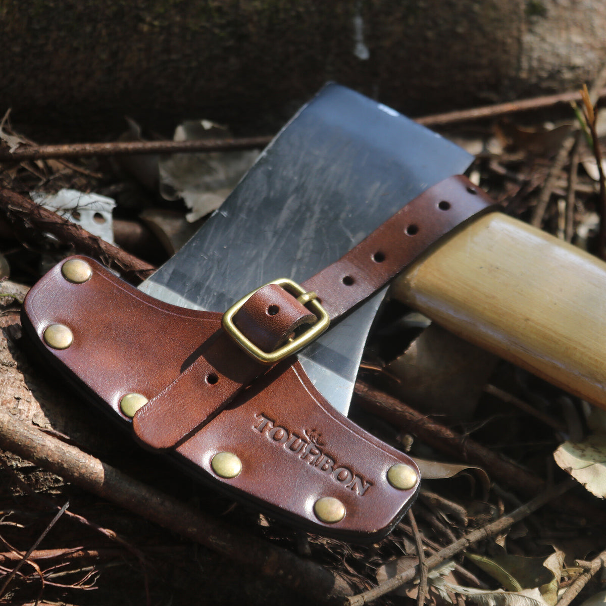 Leather Axe Sheath Cover for 4-Inch Blades Adjustable Strap Heavy Duty