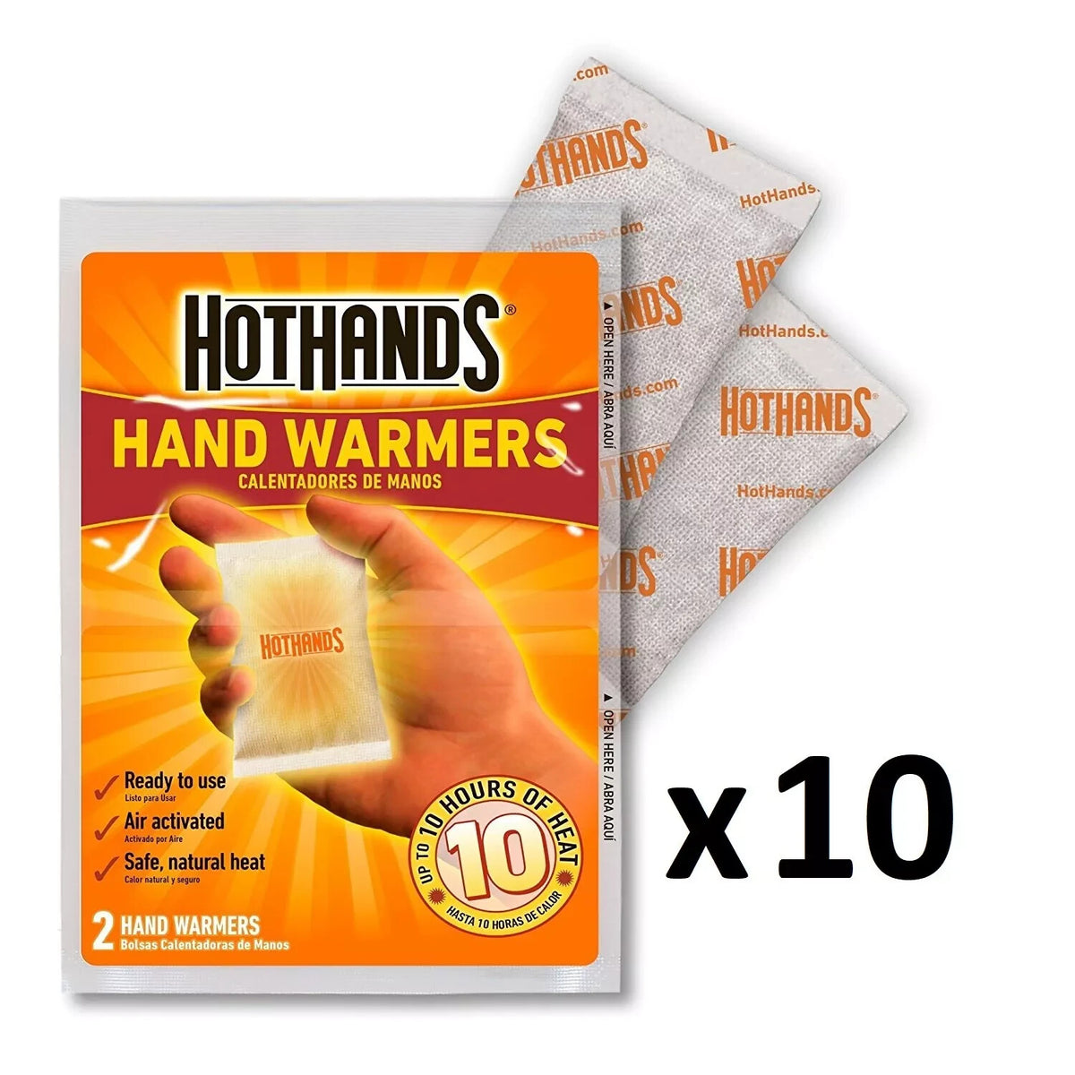 HotHands Hand Warmer 10 Pair Pack - 10 Hour Disposable Chemical Heating Pads