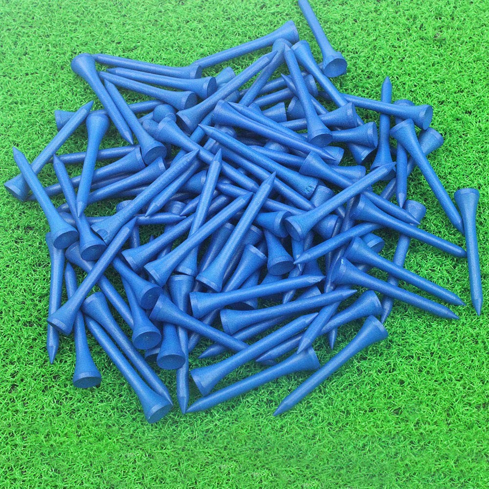 Wood Golf Tees 2-1/8 Inch Pack of 100 - Solid Hardwood Blue