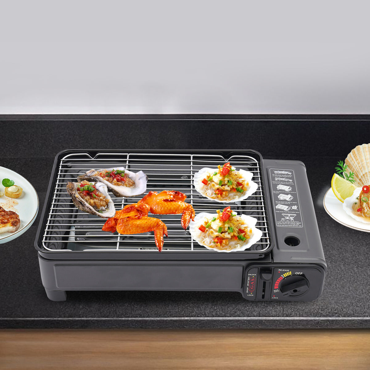 Portable Camping Gas Grill Stove for Outdoor Barbecue and Roasting