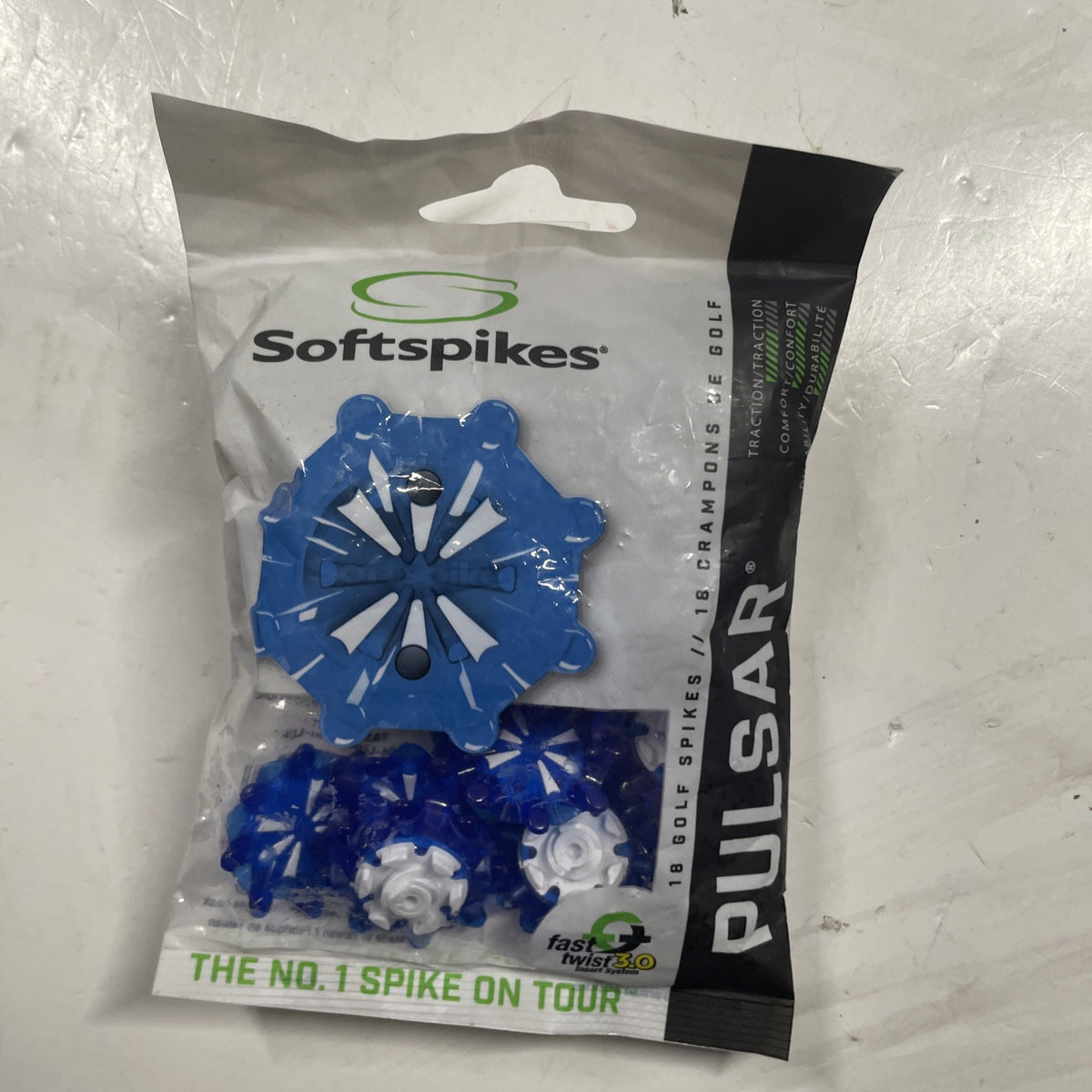 18 Softspikes PULSAR Fast Twist 3.0 Tour Lock Golf Cleats Spikes - Blue