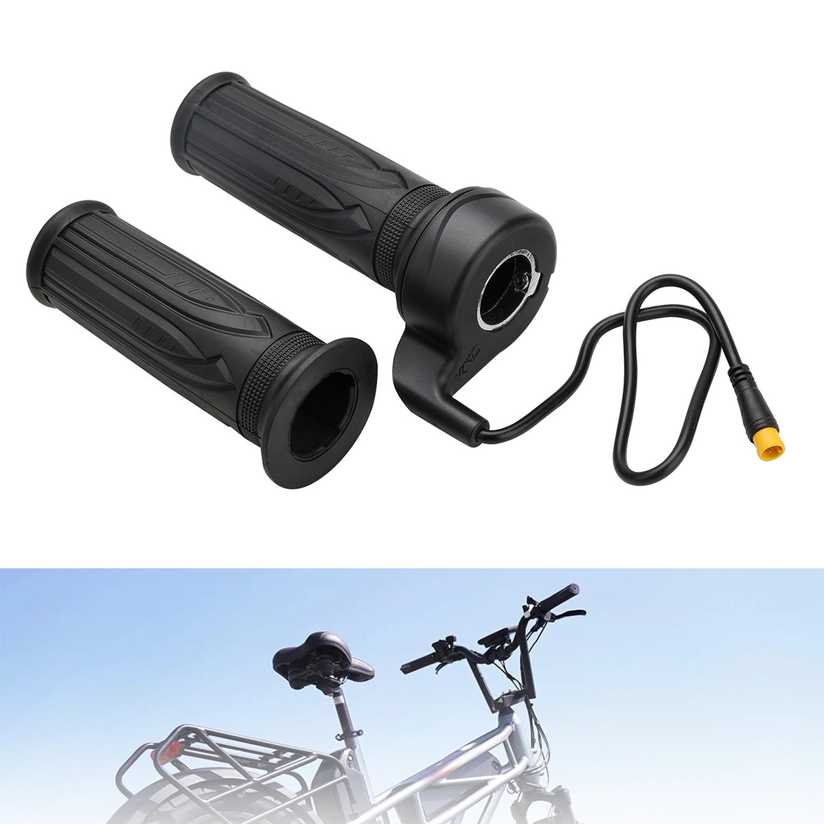 Ebike Throttle Grip 3-Pin Full Twist Handlebar for Electric Mountain Bikes