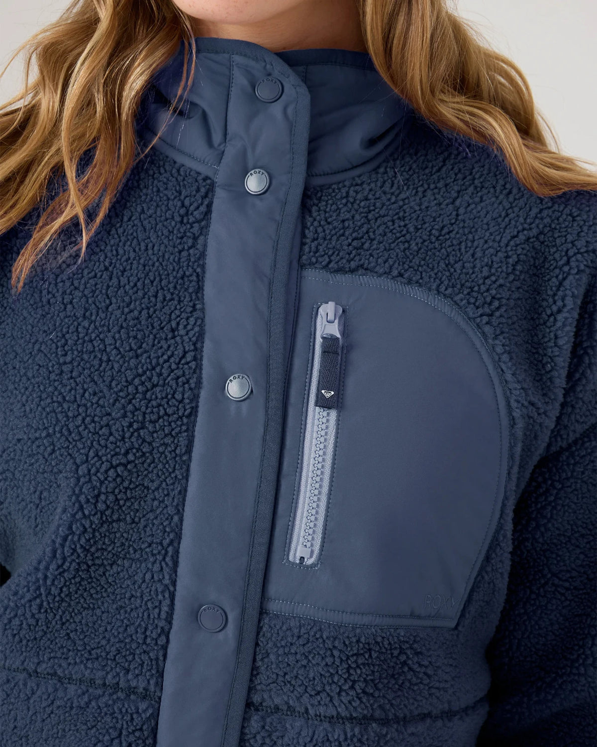 Women's Sherpa Bonded Fleece Jacket with Oversized Fit - Cozy & Warm