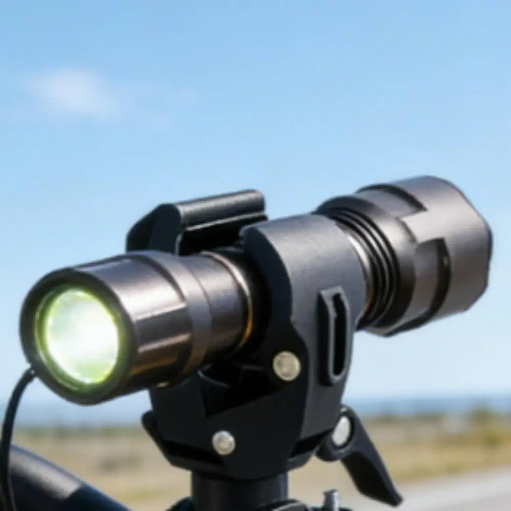 Bike Handlebar Light Mount Clip - 360° Swivel Flashlight Holder Bracket