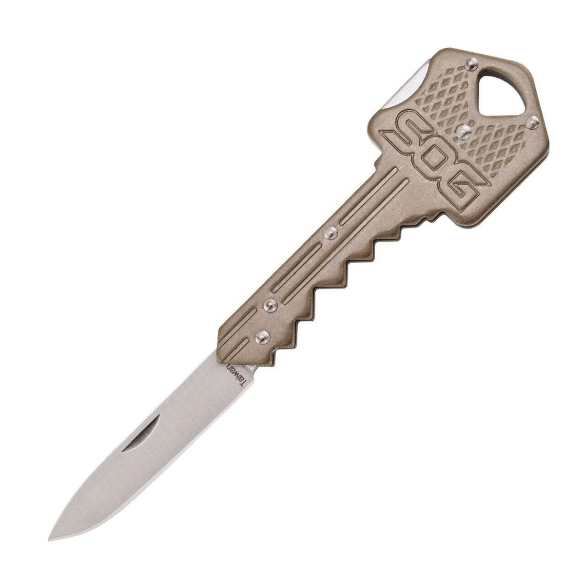 Key Shaped Folding Lock Blade Knife - Stainless Steel Pocket & Keychain Tool
