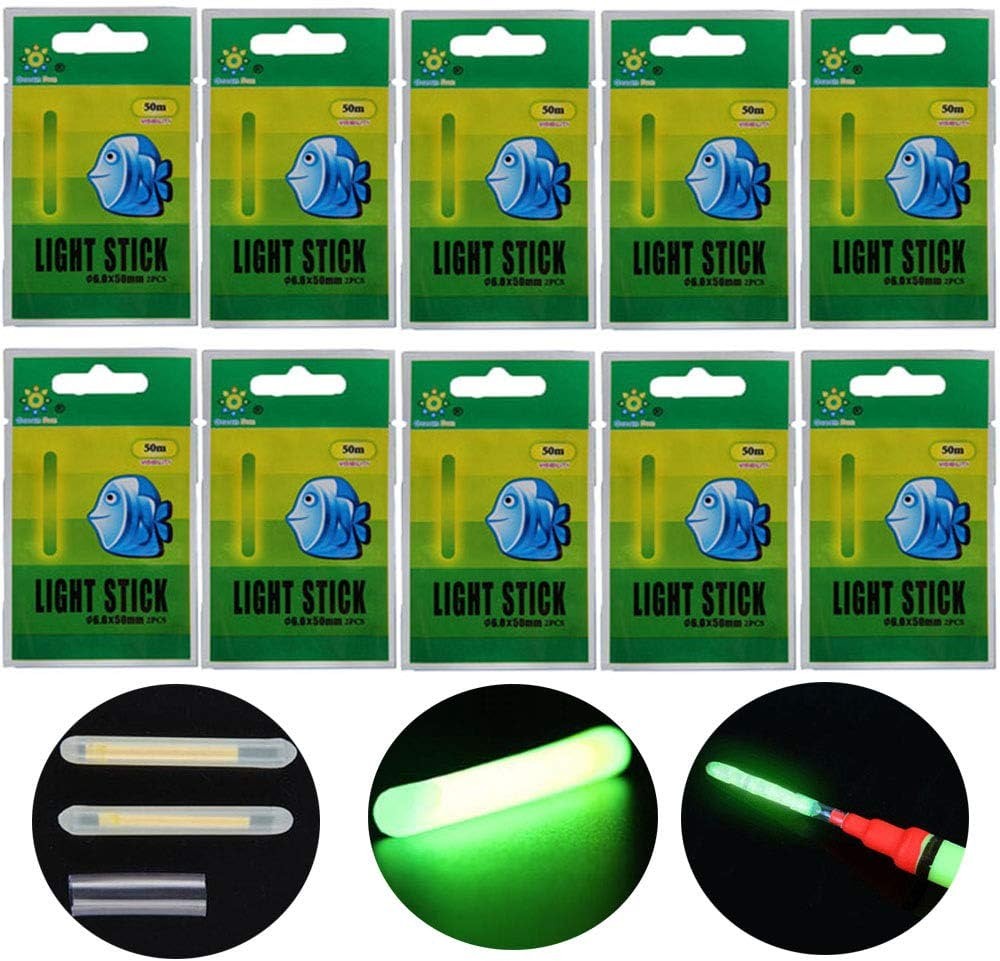 Mini Fluorescent Lightstick Set for Night Fishing - Glow Stick Clips 50Pcs