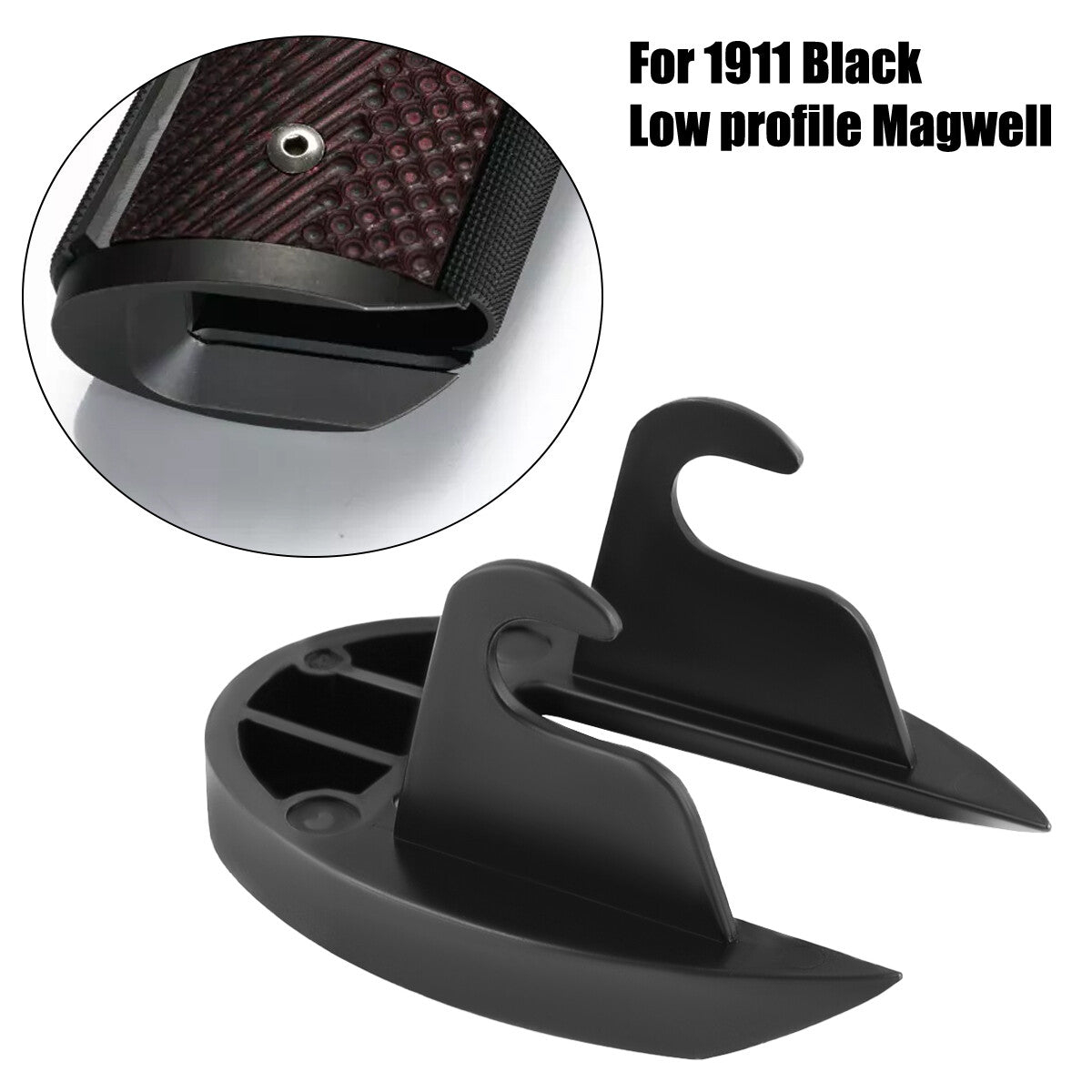 Stainless Steel Mag Well for 1911 Low Profile Pistol - Black, CNC Machined