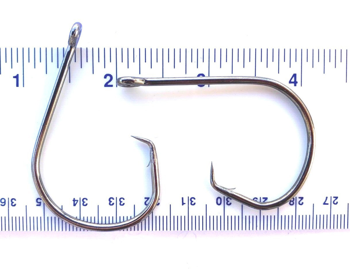 250 Pack Non-Offset Inline Circle Fishing Hooks Size 10/0 - Bulk Tackle