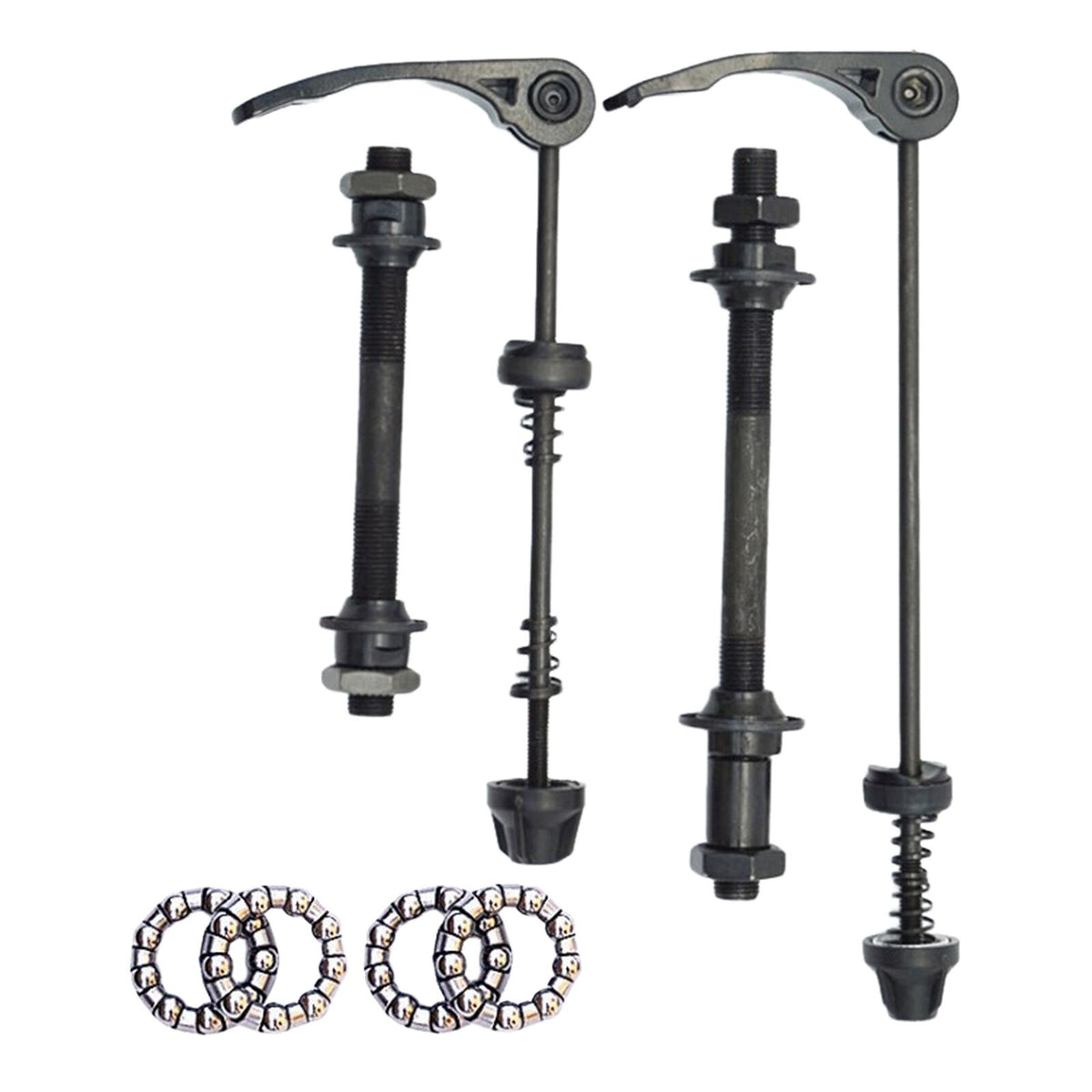 Steel Bicycle Hub Bearings and Quick Release Skewer Set - Front & Rear