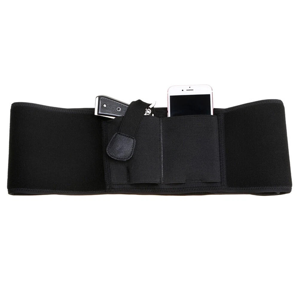 Concealed Carry Belly Band Holster for Pistols & Revolvers - Black