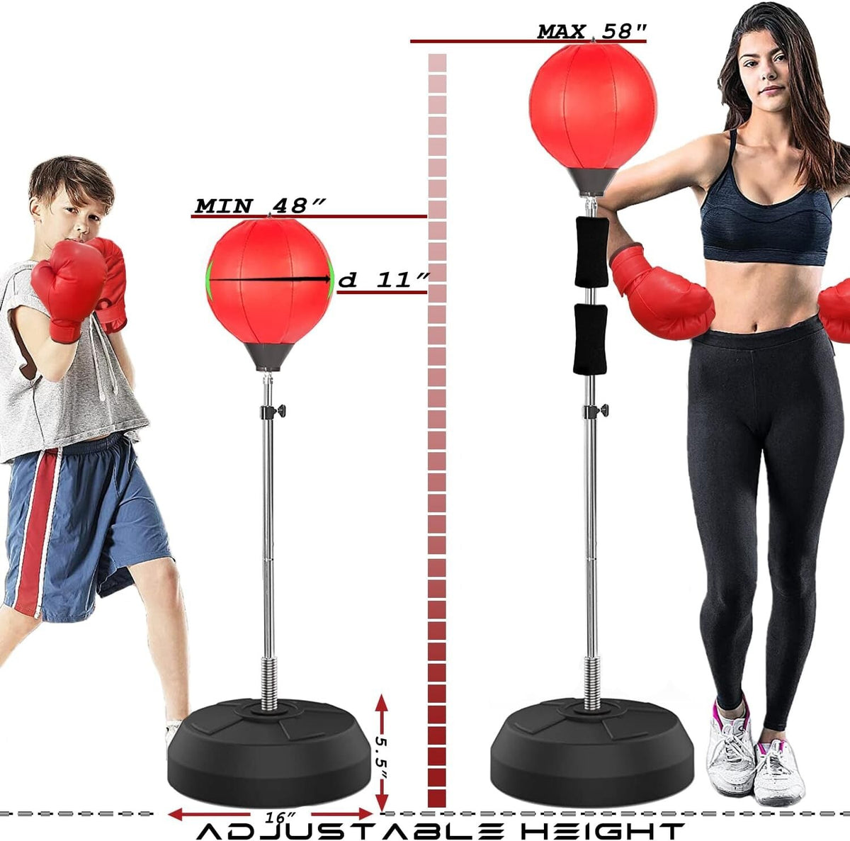 Adjustable Punching Bag with Stand for Boxing & Fitness Training
