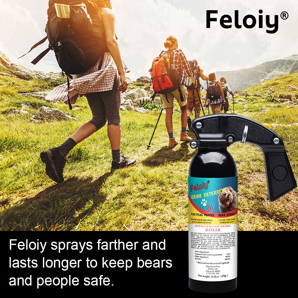 Bear Deterrent Spray - 16 oz, 32 Feet Range, Legal Formula for Wildlife Safety