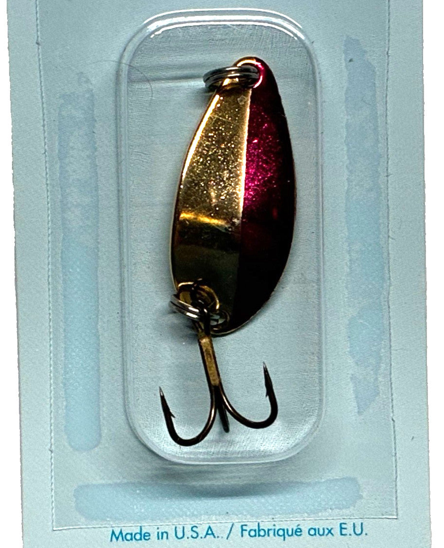 Fishing Spoon Lure Set - Gold Burgundy & Ripple Nickel Green 1/8oz