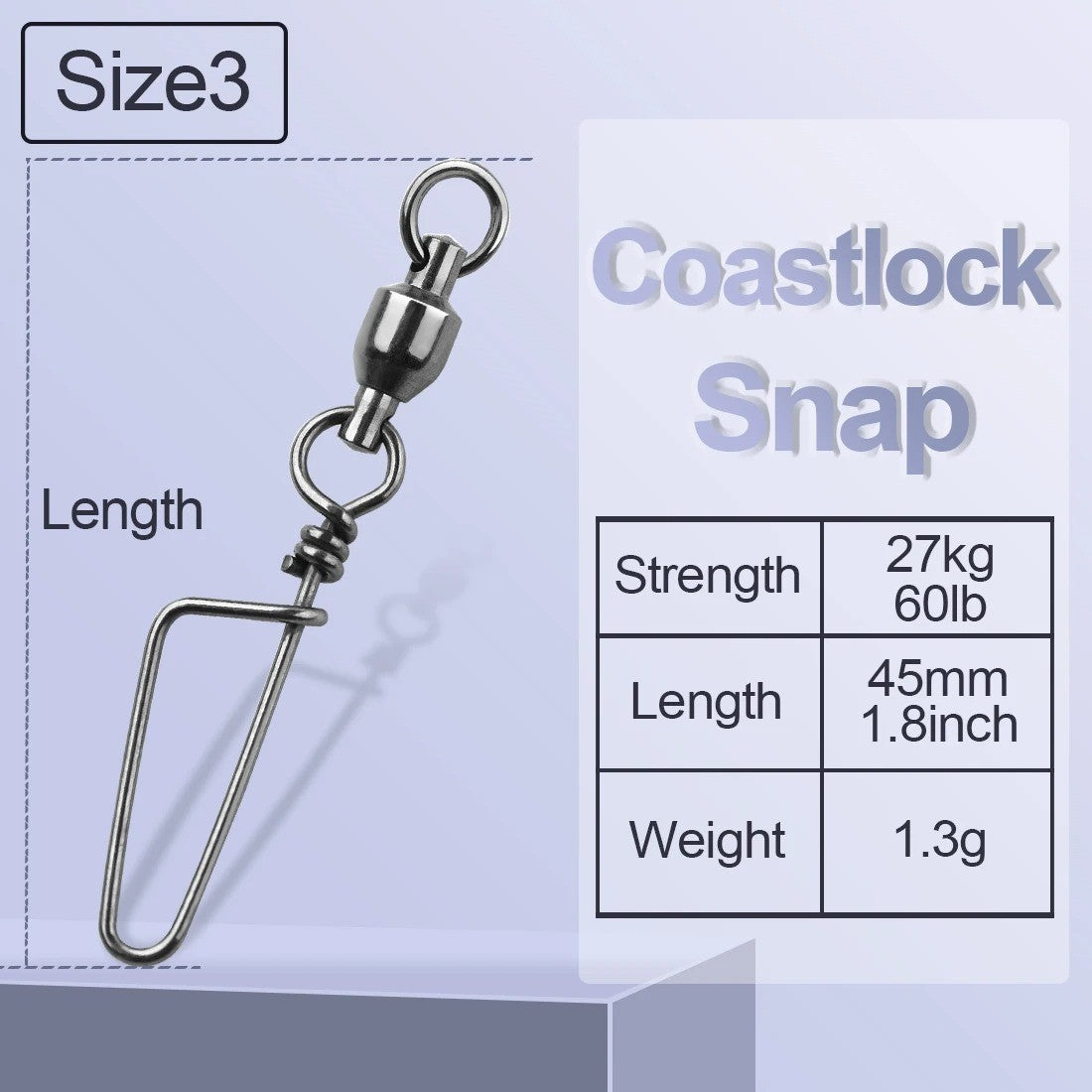 20Pcs Fishing Swivels with Coastlock Snap – Stainless Steel, Corrosion-Resistant