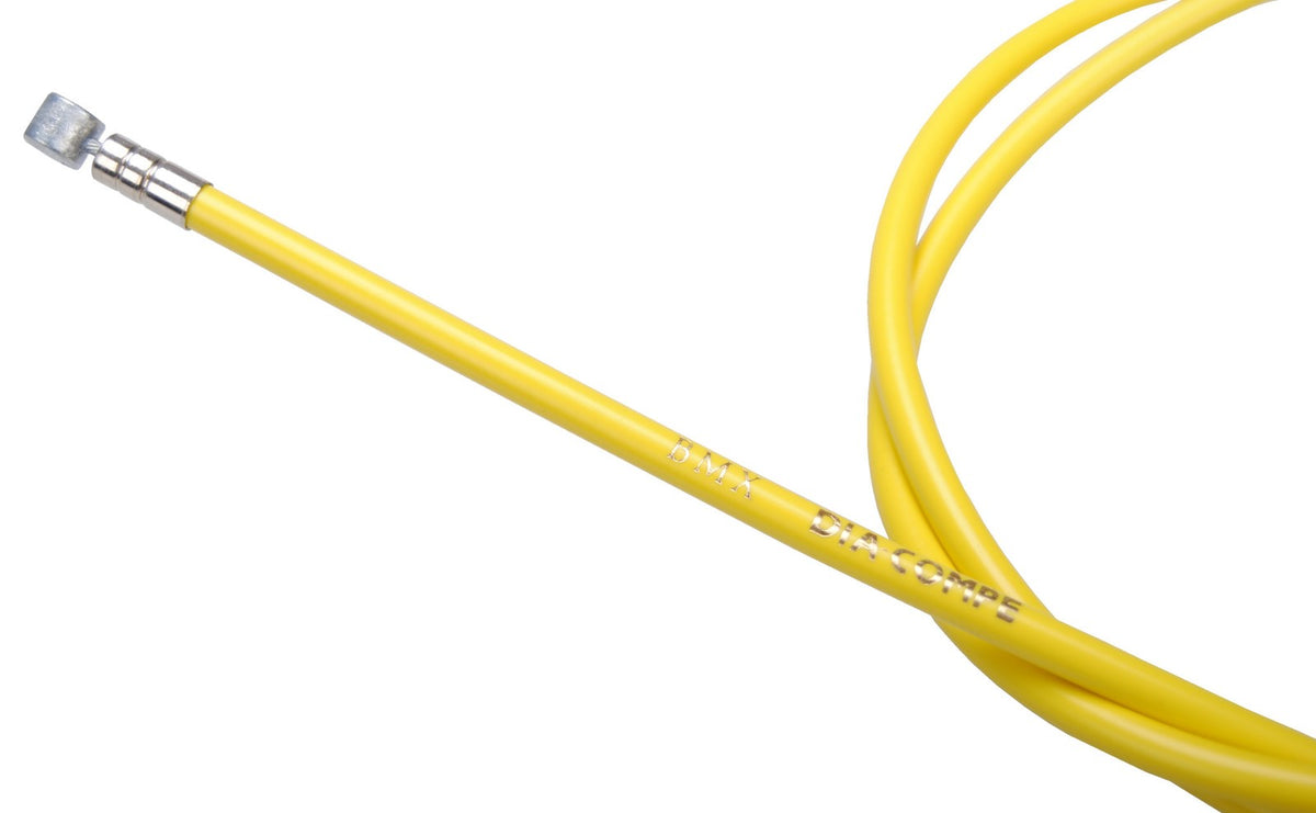 Yellow BMX Bicycle Rear Brake Cable with Teflon Inner Housing - 1175mm