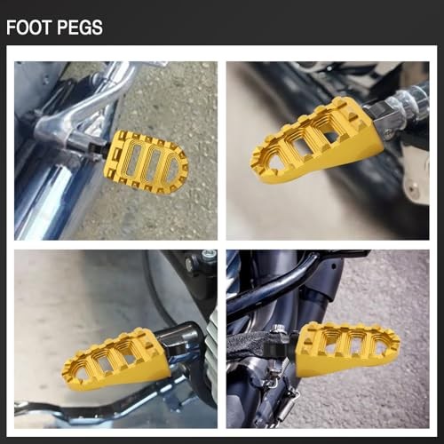 Small Gold Offroad Foot Pegs for Harley Dyna Motorcycle Footrests