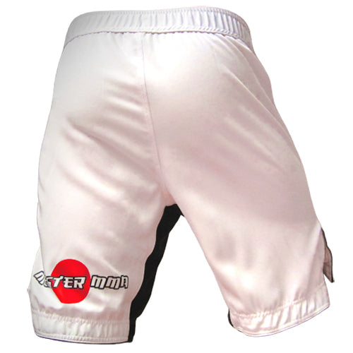 Hybrid Flex MMA Board Shorts for Boxing & Training - White, Multiple Sizes