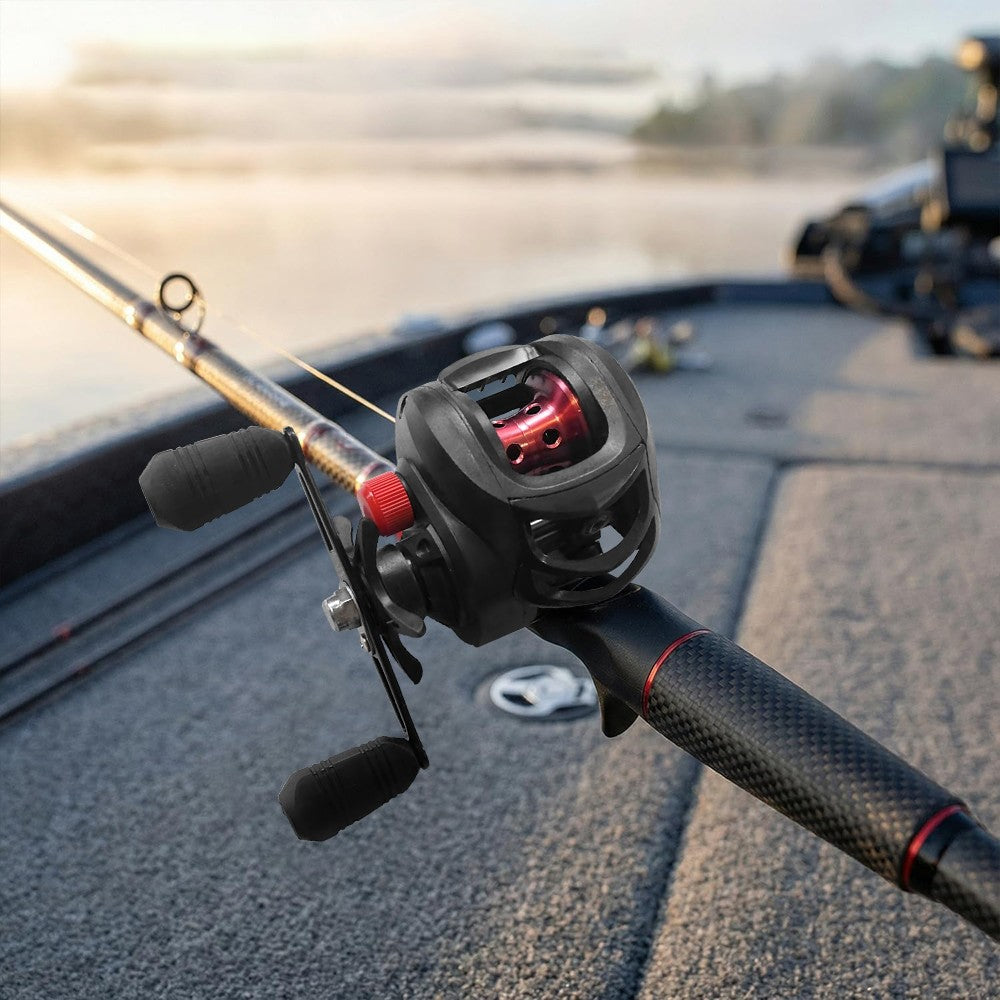 Baitcasting Fishing Reel 7.2:1 Gear Ratio, Metal Spool, Heavy Duty Drag