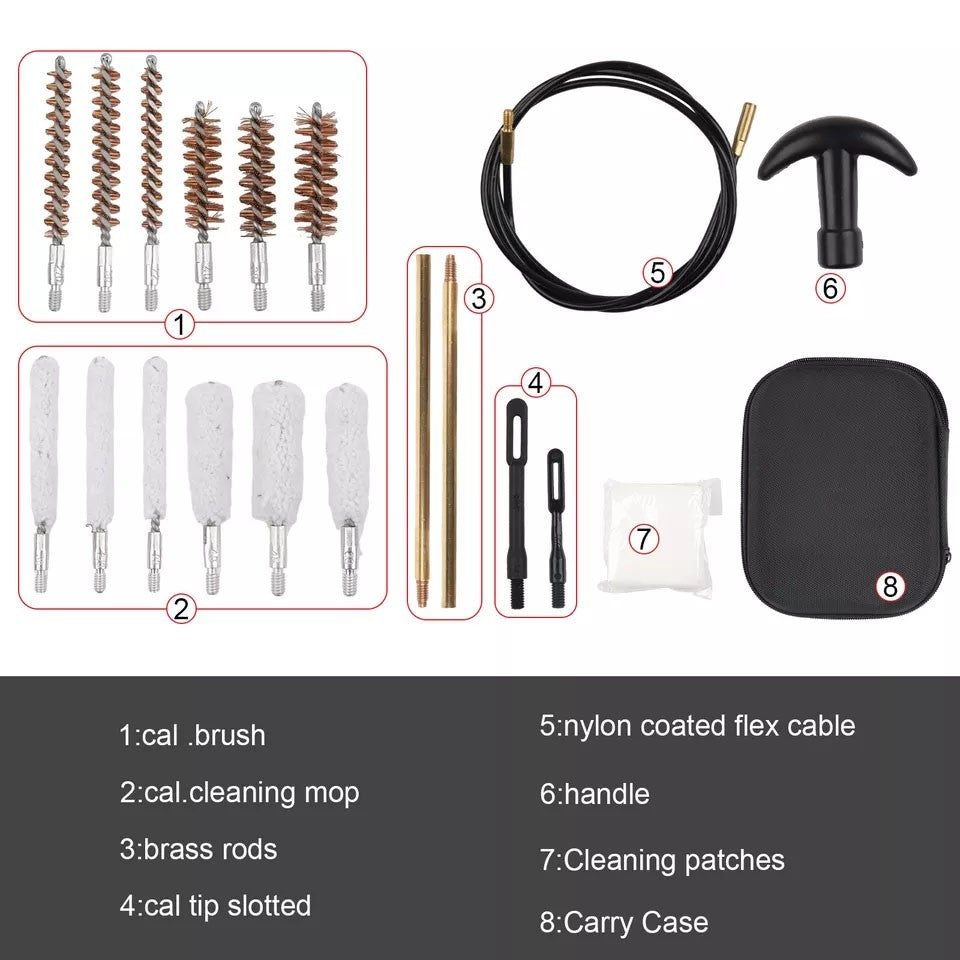 43-Piece Universal Gun Cleaning Kit for Pistols Rifles Shotguns with Zipper Case