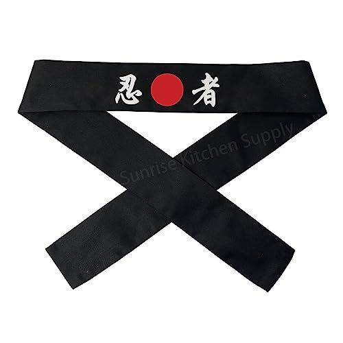 Black Sushi Headband for Chefs and Martial Arts - Unisex One Size