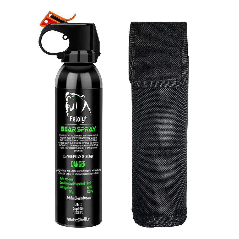 30 Feet Bear Deterrent Spray 11oz with Glow Safety Cap for Camping & Hiking