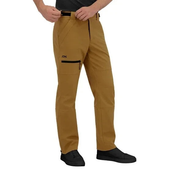 Men's Water Resistant Snow Pants - Active Stretch Shell, Tan, Size M