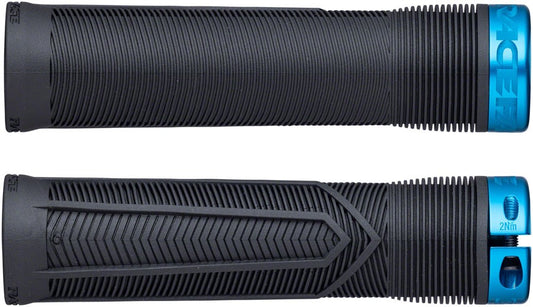 RaceFace Chester Lock-On Bicycle Handlebar Grips - 34mm Black/Turquoise