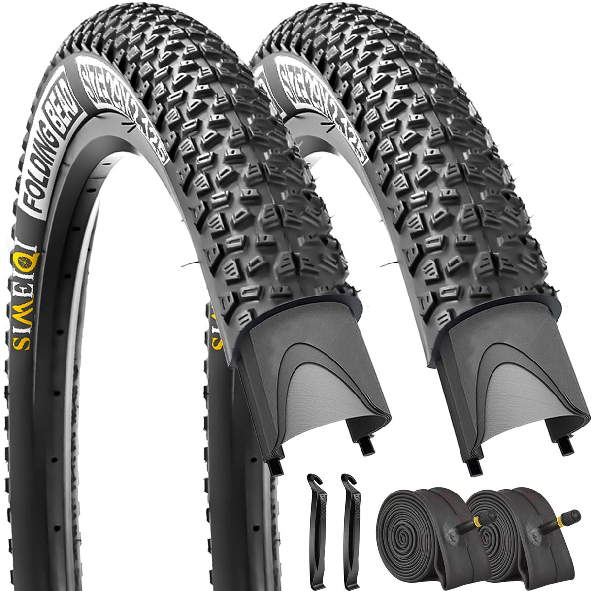29x2.125 Bike Tires with Tubes and Levers 2 Pack for Mountain Bikes