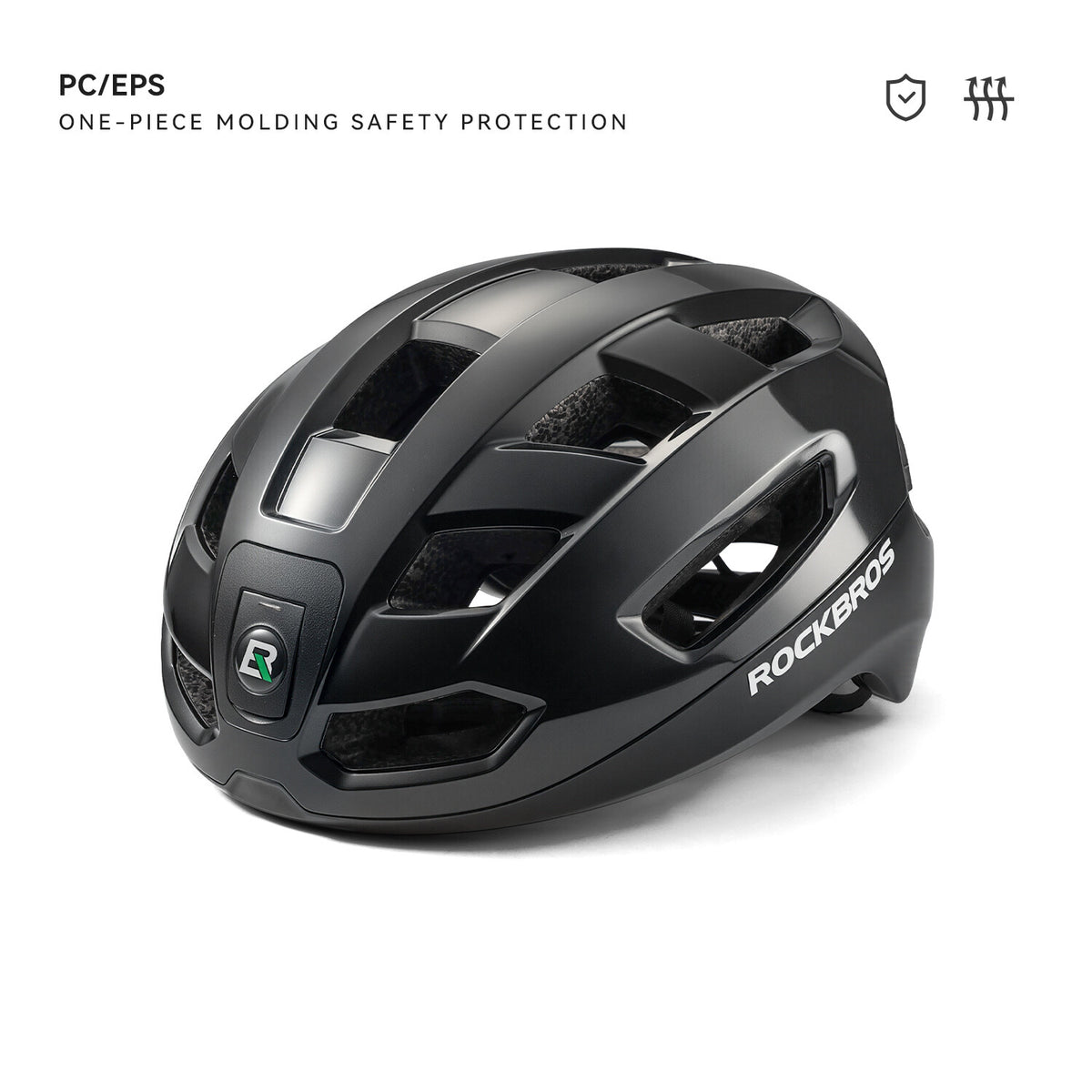 Adult Bike Helmet with USB Rechargeable LED Front & Rear Lights - Lightweight & Breathable Safety Gear