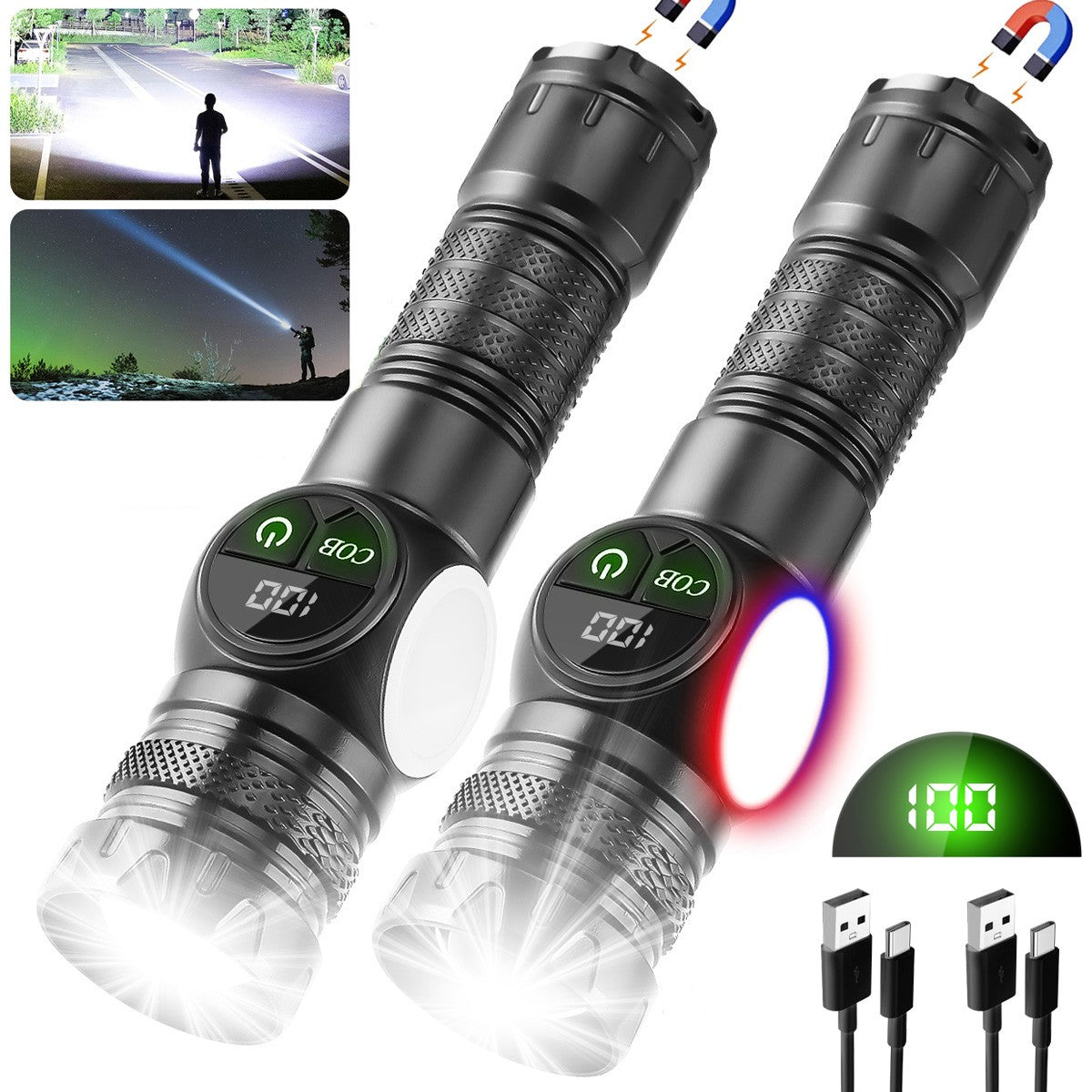 Rechargeable LED Work Light with Magnetic Base and Multi-Mode Brightness