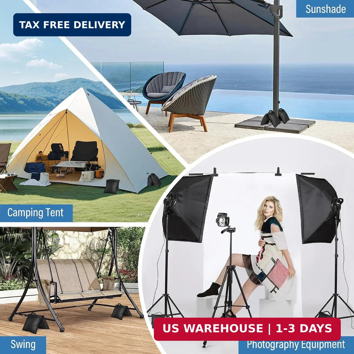 8 Pack Heavy Duty Sandbags for Photography Studio & Outdoor Stability